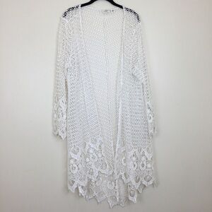 Cato White Crochet Swim Coverup